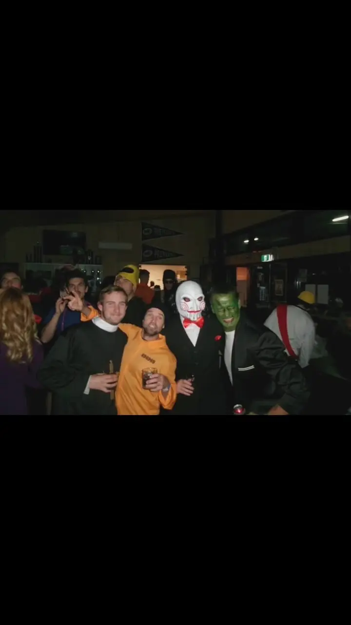 Guests in Halloween costumes at the Sunbury Kangaroos club cocktail night