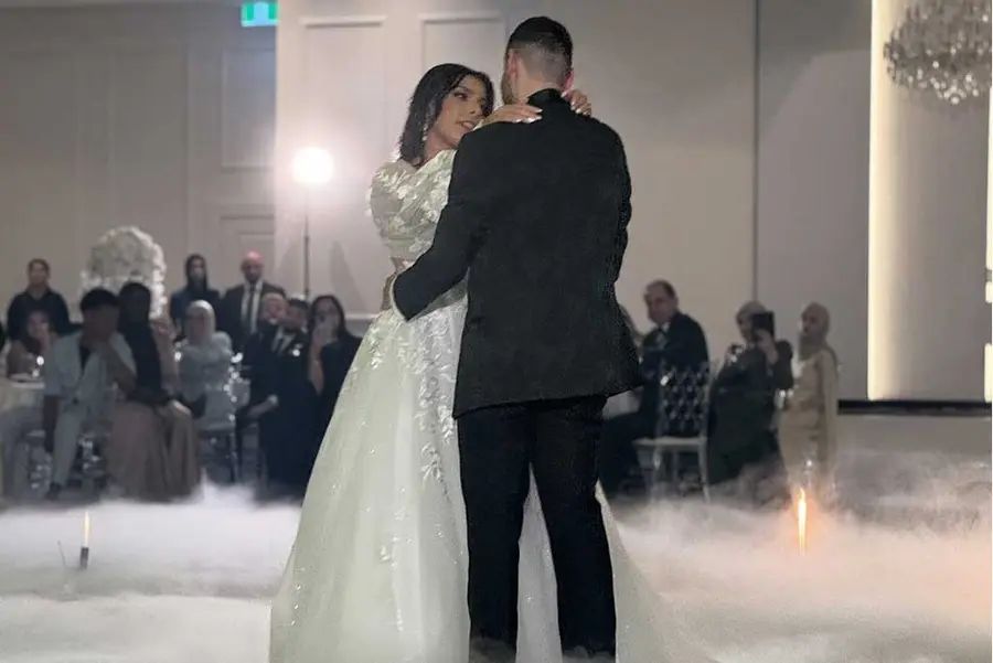 Bride and groom’s first dance at a Melbourne wedding reception